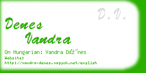 denes vandra business card